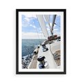 Plakat w ramie 50x70 - Moc żaglowca na pełnym morzu - żaglowiec, jacht - rama czarna