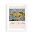 Plakat w ramie 50x70 - Plakat z Reprodukcją A. Renoira - Auguste Renoir, Morze i klify - rama biała