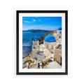 Plakat w ramie 40x50 - Urokliwy widok na Santorini - Santorini, widok - rama czarna