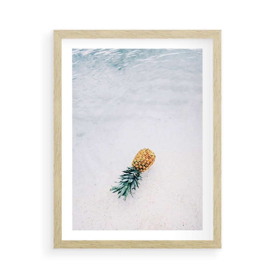 Plakat w ramie 50x70 - Smak Tropików - morze, plaża - rama drewno