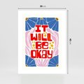 Plakat bez ramy 30x40 - Kwiatowa Ekstaza - czerwona pozytywna typografia, kwiatowa kompozycja