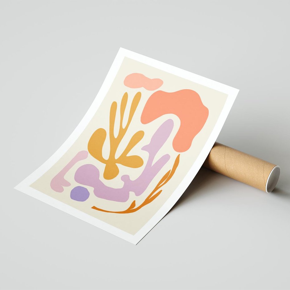 Plakat bez ramy 50x70 - Ekspresjonistyczne Impulsy - abstrakcyjny obraz, pastelowe kolory