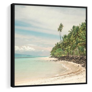 Obraz w ramie 50x50 - Uczta Egzotycznych Marzeń - fotografia, rajska plaża - rama czarna