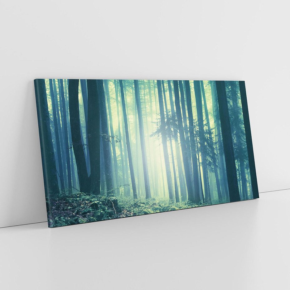 Obraz na płótnie 120x60 - Mistyczny las w mgle - las, mgła