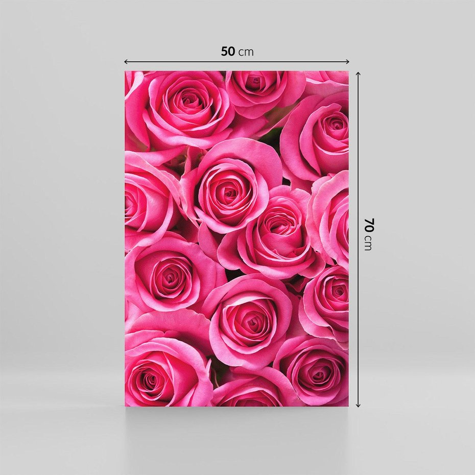 Obraz na płótnie 50x70 - Romantyczne róże w pełnym rozkwicie - róże, kwiaty
