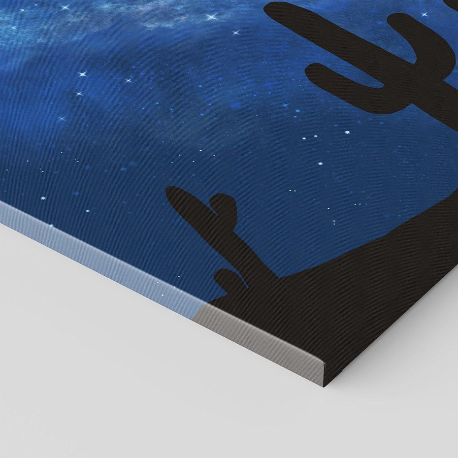 Obraz na płótnie 120x80 - Nocne Tajemnice Pustyni - gwieździsta noc, granatowe niebo