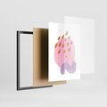 Plakat w ramie 30x40 - Migoczące Pastelowe Kształty - akwarela, minimalizm - rama czarna