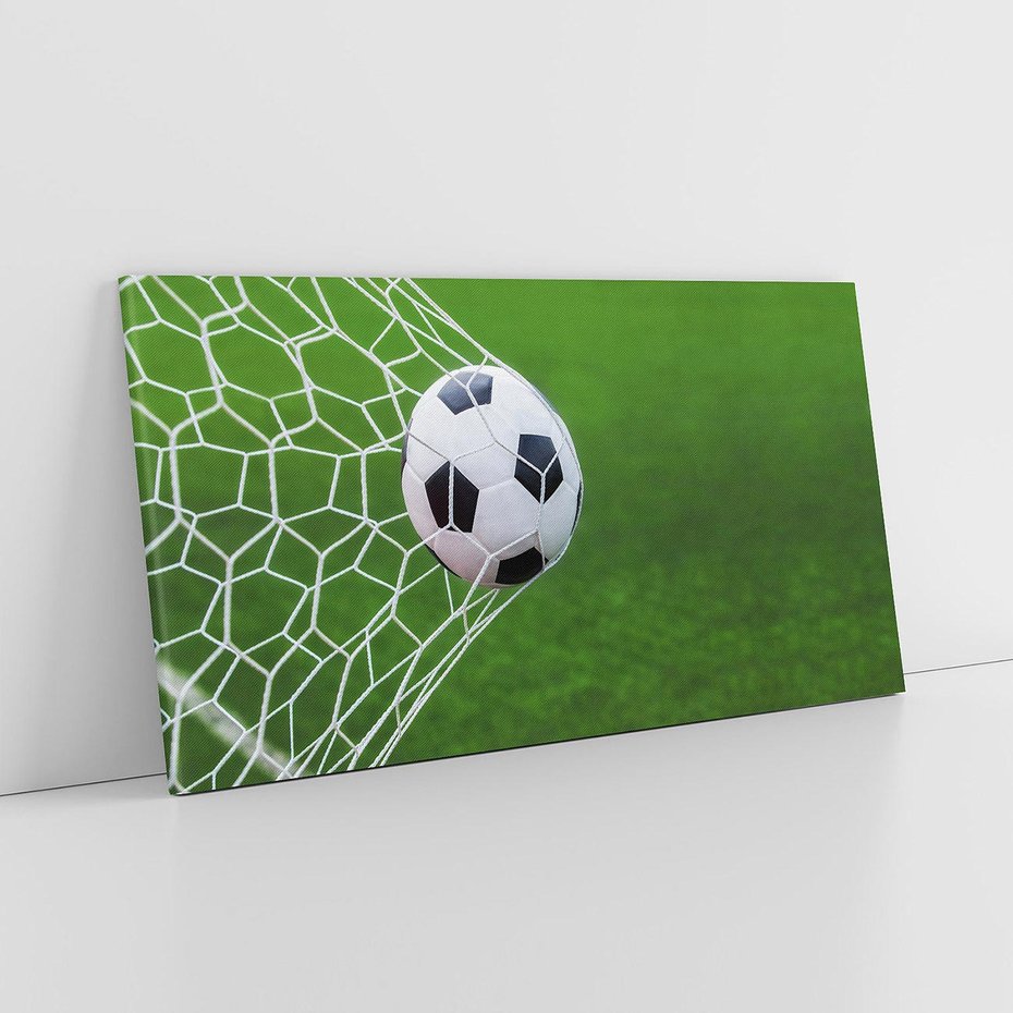 Obraz na płótnie 120x60 - Sportowa rywalizacja - bramka, piłka