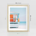 Plakat w ramie 40x50 - Letnia Idylla - plaża, domek na plaży - rama drewno