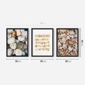 Zestaw obrazy w ramie 30x40 galeria - Jesień, liście, dynie, boho - rama czarna