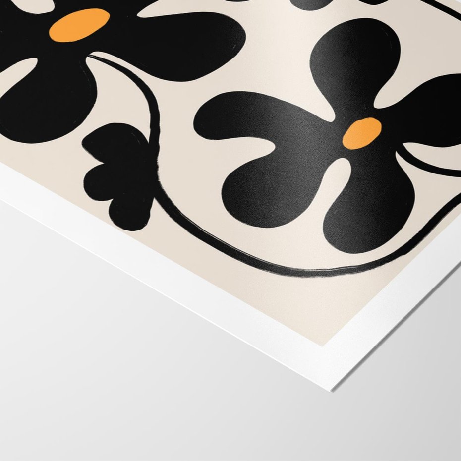 Plakat bez ramy 21x30 - Wyjątkowość Boho - minimalistyczny abstrakcyjny obraz, prymitywne kwiaty