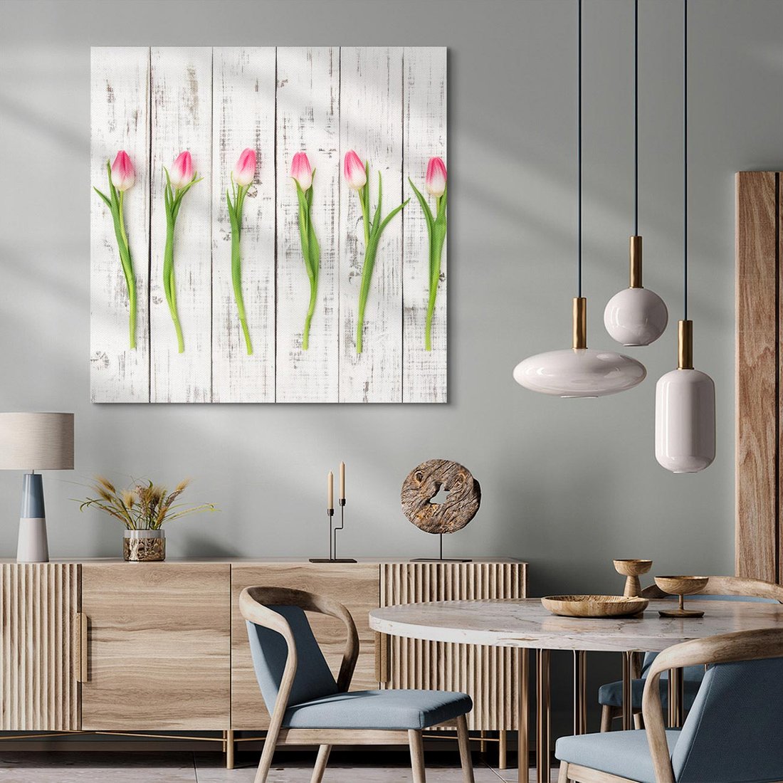 Obraz na płótnie 70x70 - Kwintesencja Piękna - kwiaty, tulipany