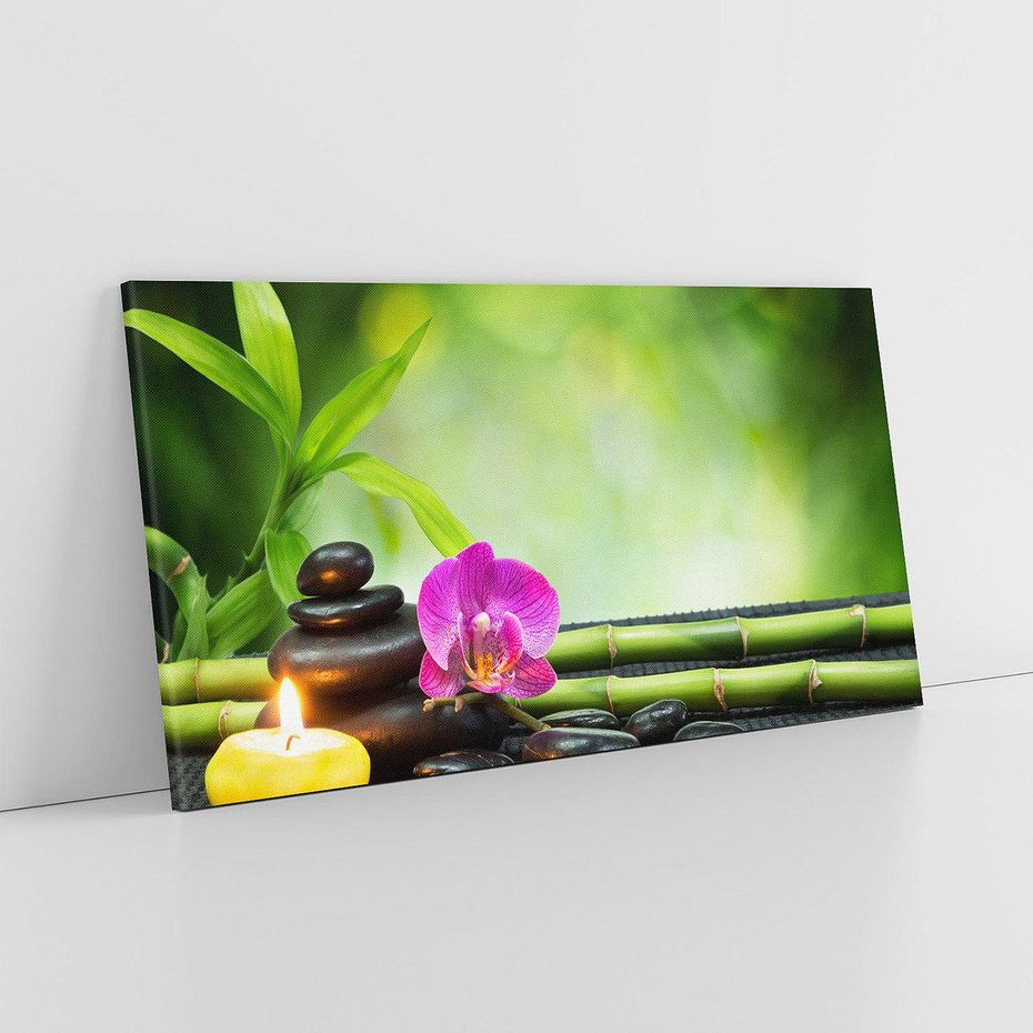 Obraz na płótnie 120x60 - Ukojenie kamieni w SPA - kamienie, SPA