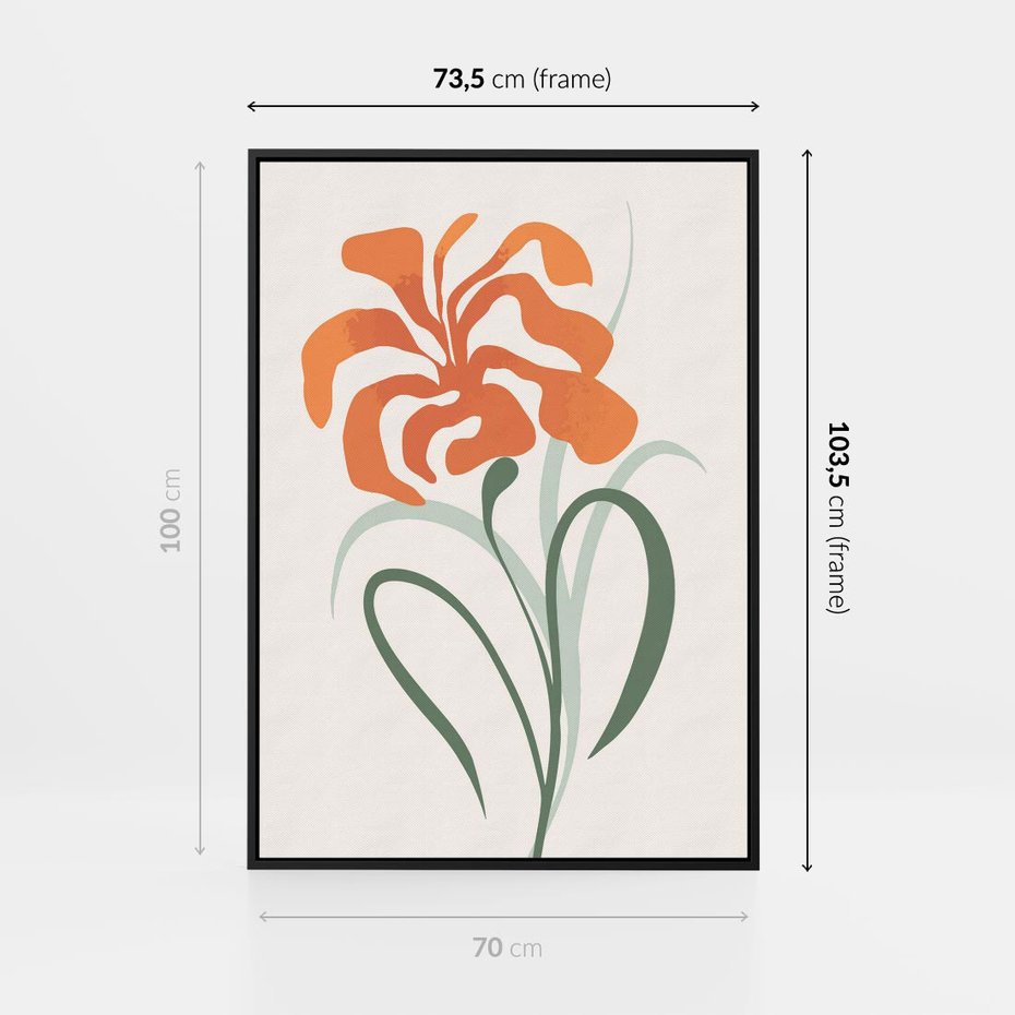 Obraz w ramie 70x100 - Kwiatowe Harmonie - kwiat, sztuka nowoczesna - rama czarna