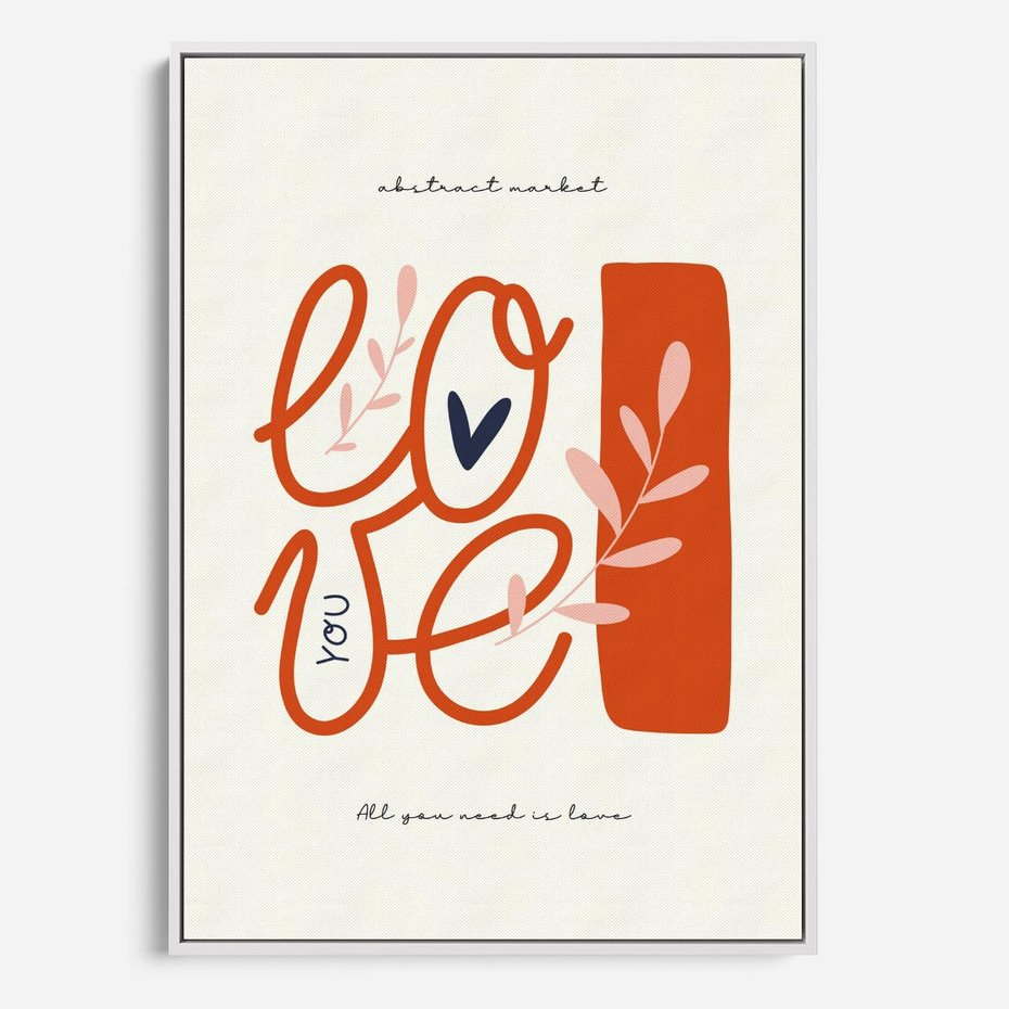 Obraz w ramie 50x70 - Pastelowa Siła Miłości - miłość, love - rama biała