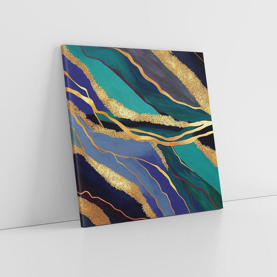 Obraz na płótnie 30x30 - Sztorm malarskich emocji - marmur, abstrakcyjna grafika