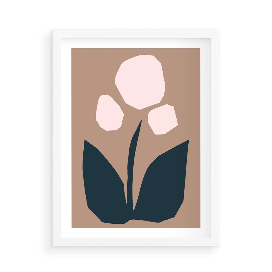 Plakat w ramie 50x70 - Refleksje Boho Przyrody - abstrakcyjny obraz, plakat - rama biała