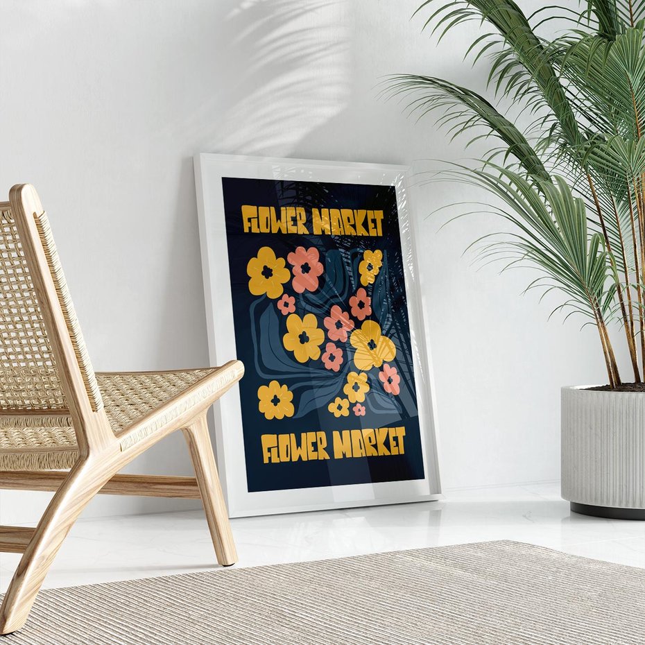 Plakat bez ramy 21x30 - Impulsy Rozkwitu - plakat, granatowe tło