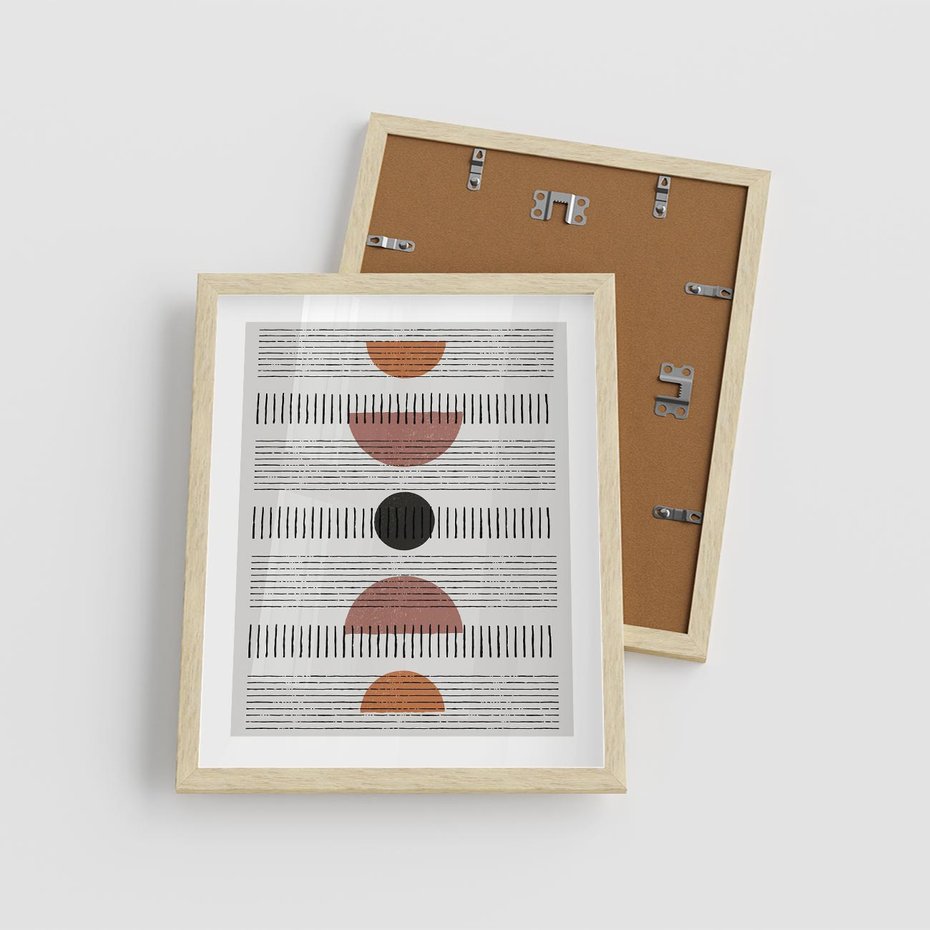 Plakat w ramie 40x50 - Plakat w Stylu Abstrakcji - geometryczna grafika, plakat - rama drewno