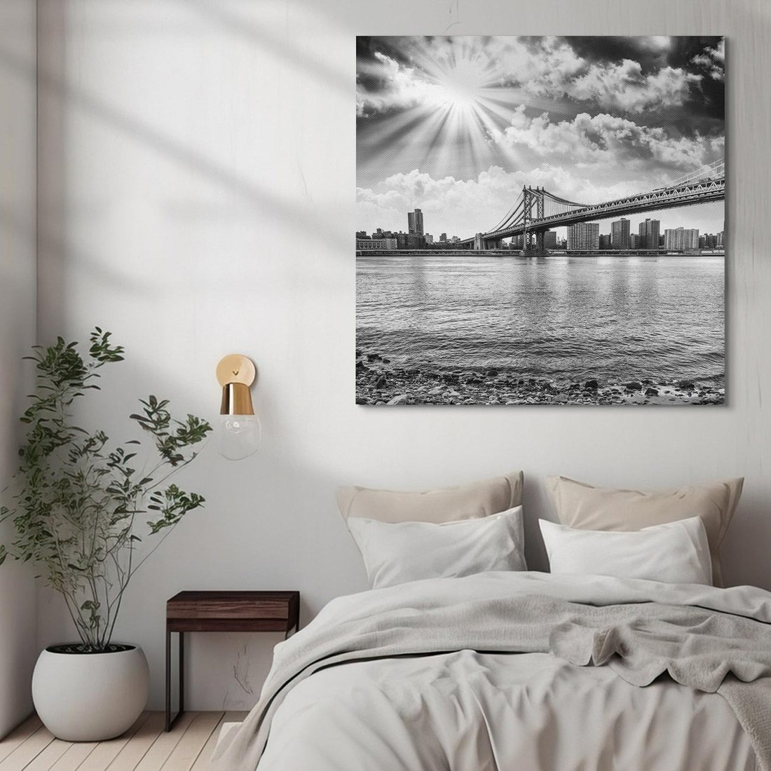 Obraz na płótnie 70x70 - Most w Mieście - most, miasto