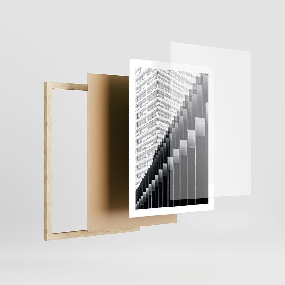 Plakat w ramie 50x70 - Architektura Stopniowa - architektura, budynki - rama drewno