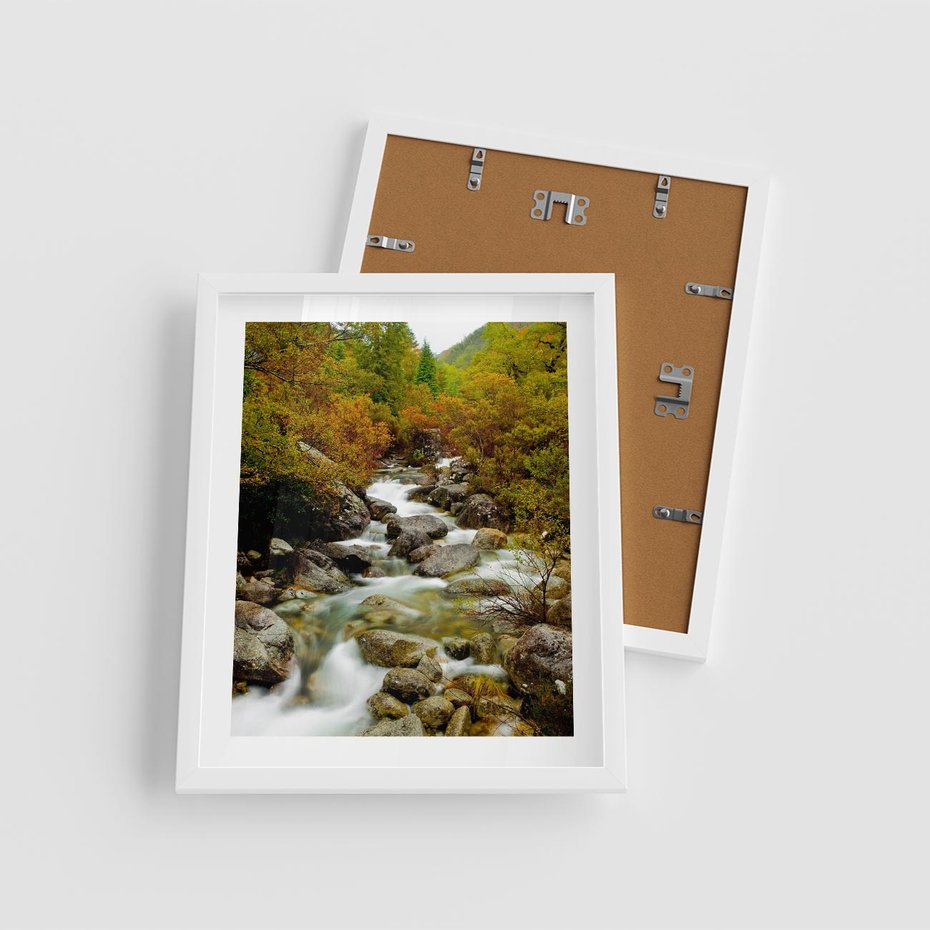 Plakat w ramie 40x50 - Śpiew Strumienia - strumień, górski - rama biała