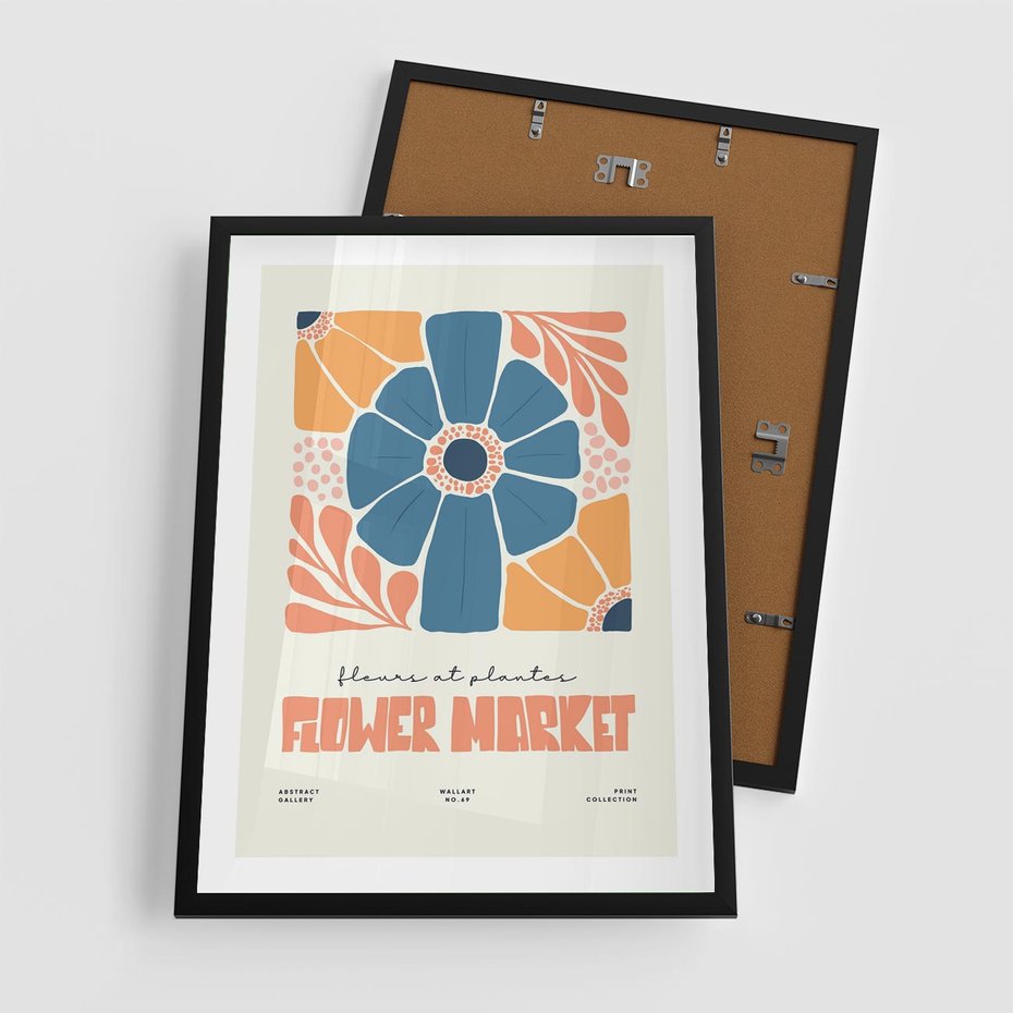 Plakat w ramie 50x70 - Rozbijające Widoki - kwiaty, nowoczesny plakat - rama czarna