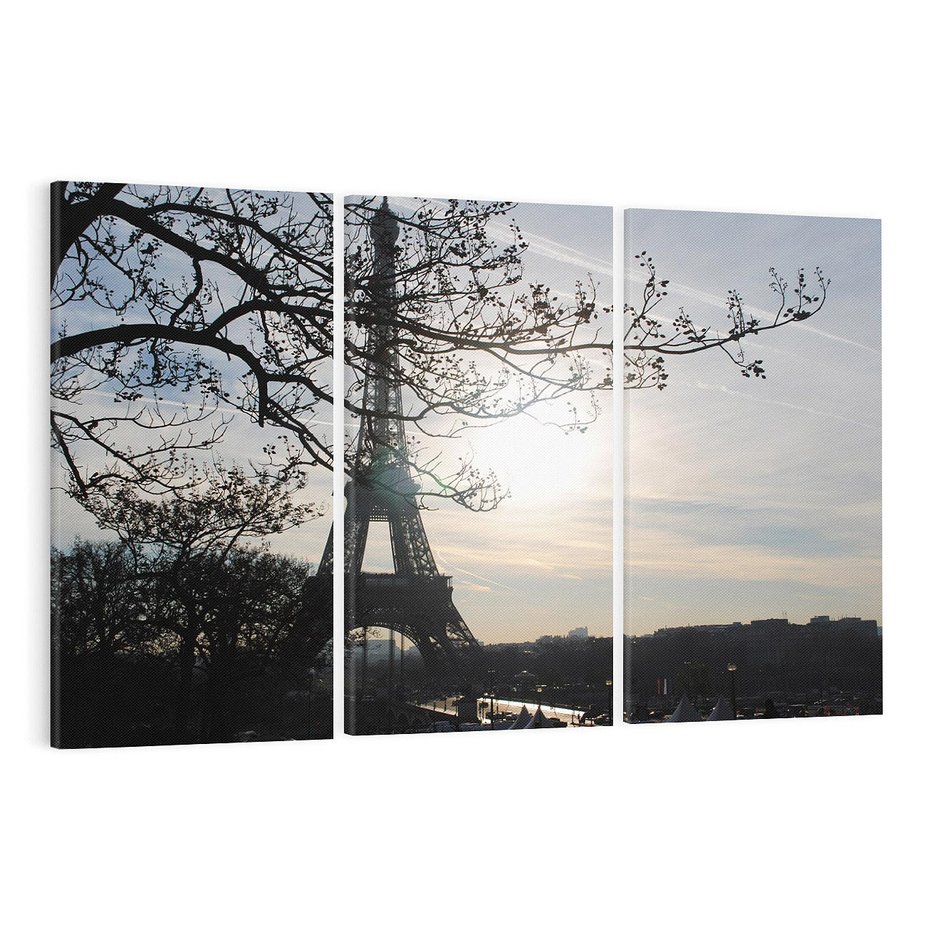 Obraz na płótnie 120x80 - Wieczorny spacer przy Wieży Eiffla - Paryż, Wieża