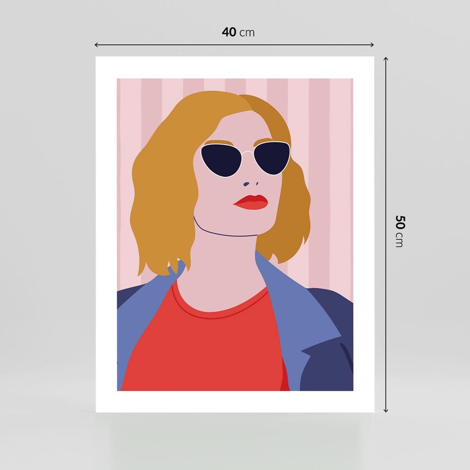 Plakat bez ramy 40x50 - Kobieca Ekspresja - nowoczesny plakat, styl retro