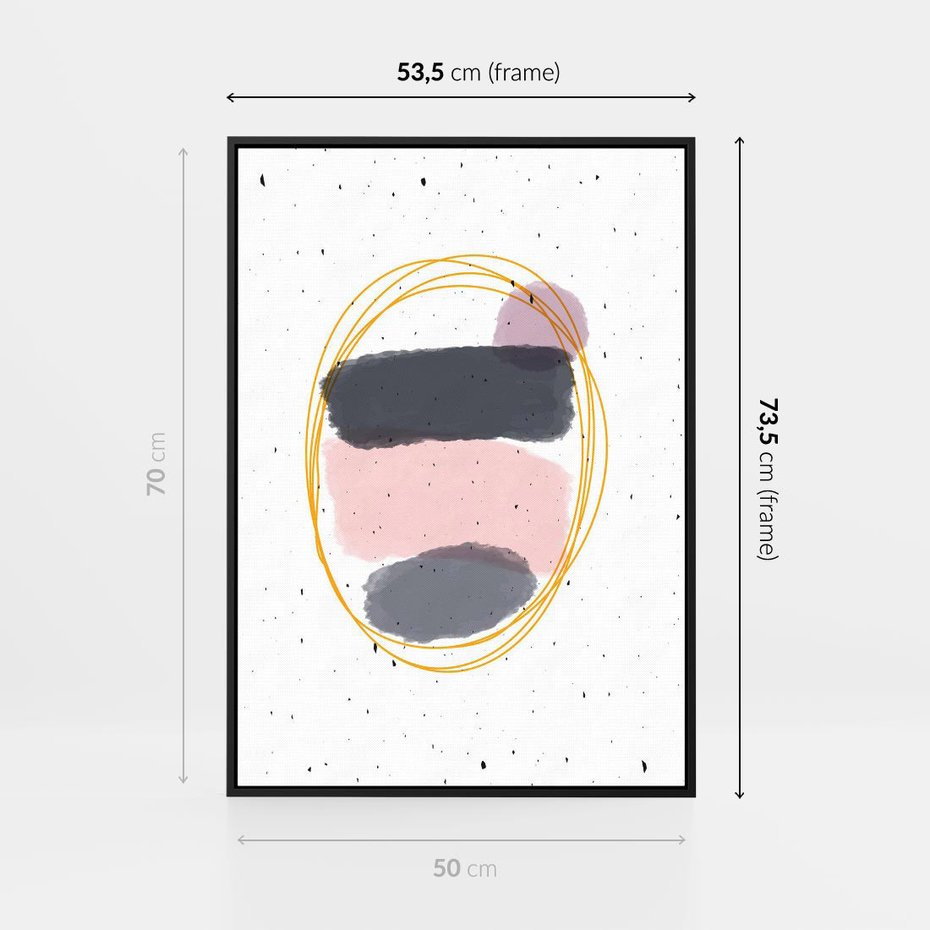 Obraz w ramie 50x70 - Migocące Odbicia - abstrakcyjna kompozycja, jak ręcznie malowana - rama czarna