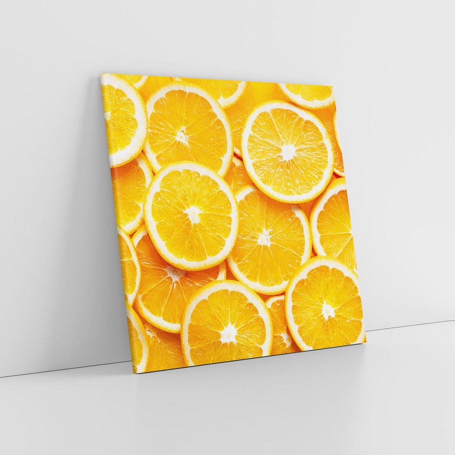 Obraz na płótnie 40x40 - Wyrazista moc pomarańczy - pomarańcze, owoce