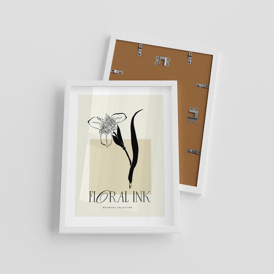 Plakat w ramie 30x40 - Wyblakłe odcienie snów - kwiat, irys - rama biała