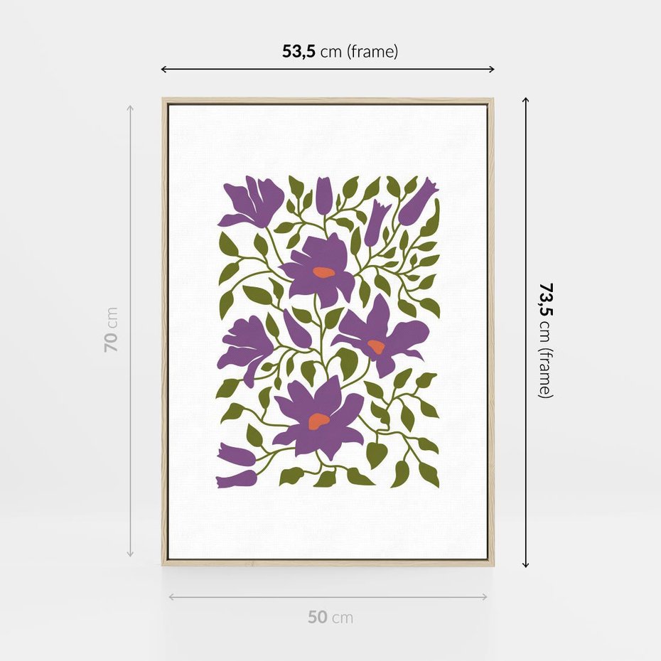 Obraz w ramie 50x70 - Rozmyte Granice - kwiaty, kompozycja - rama drewno