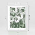 Plakat w ramie 40x50 - Spokojne Plamy Natury - zielony plakat, roślinne motywy - rama biała