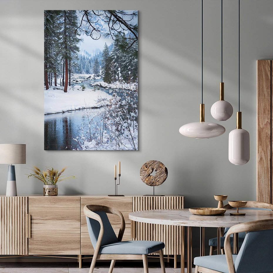 Obraz na płótnie 50x70 - Śnieżne cuda - zima, las