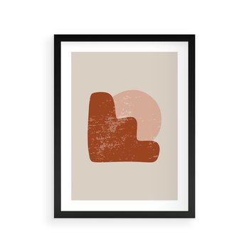 Plakat w ramie 50x70 - Przenikanie Granic - nowoczesny plakat, abstrakcyjne kształty - rama czarna