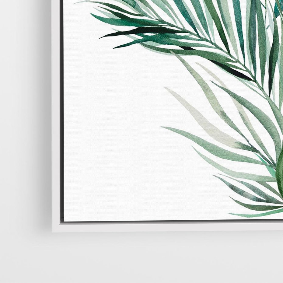 Obraz w ramie 80x80 - Blask Natury - złote, liście - rama biała