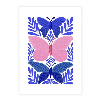 Plakat bez ramy 30x40 - Delikatna Symfonia Natury - motyle, rośliny