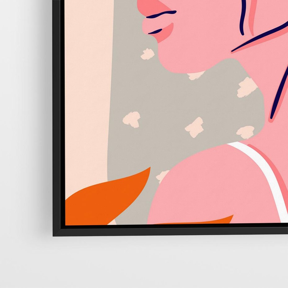 Obraz w ramie 50x50 - Kobieca Esencja - nowoczesny plakat, styl retro - rama czarna