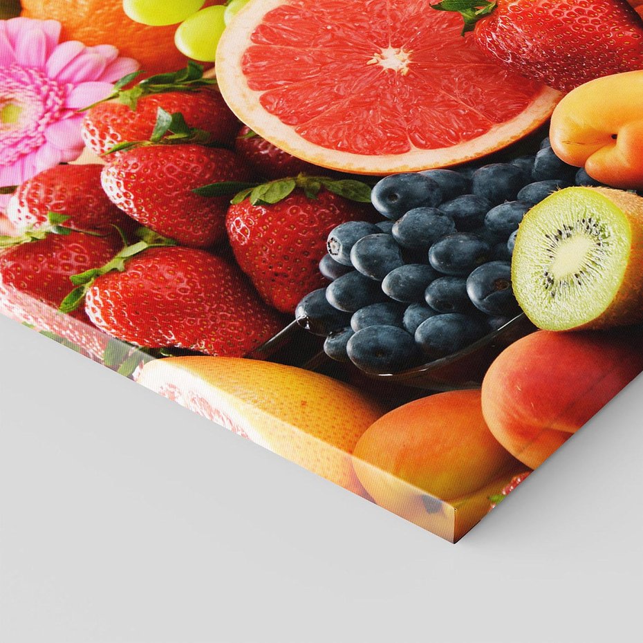 Obraz na płótnie 70x50 - Smakowite owocowe zbiory - owoce, winogrona