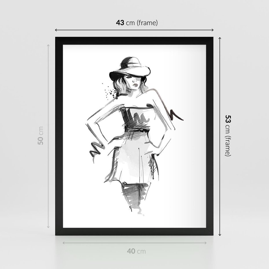Plakat w ramie 40x50 - Piękno mody i urody - beauty, fashion - rama czarna
