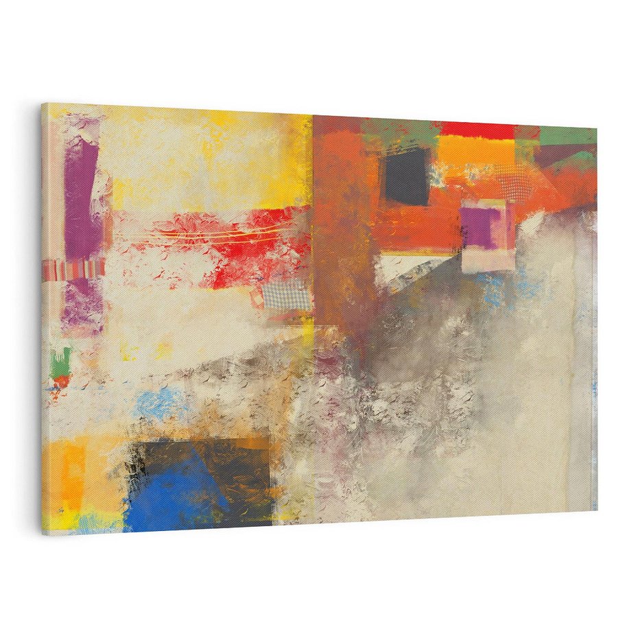 Obraz na płótnie 100x70 - Abstrakcja olejna - kształty i kolory - abstrakcja, olejna