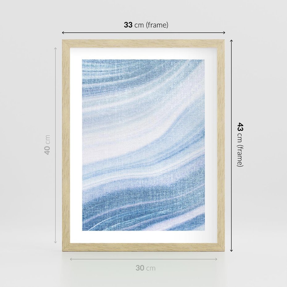 Plakat w ramie 30x40 - Abstrakcyjna akwarela - abstrakcja, akwarela - rama drewno