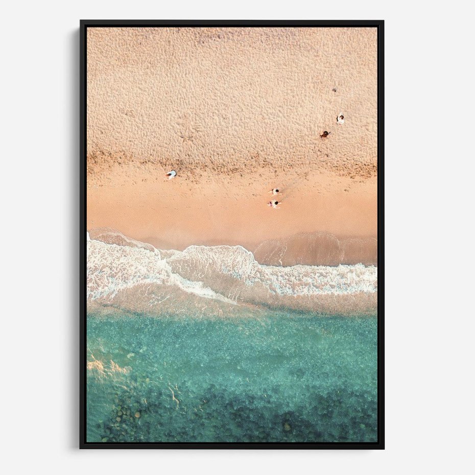 Obraz w ramie 70x100 - Oczy turkusu - fotografia, plaża - rama czarna