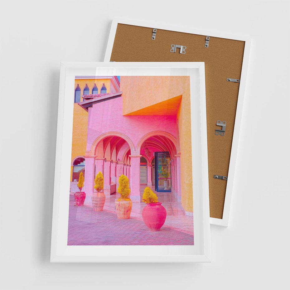 Plakat w ramie 50x70 - Marokańskie pastele - marokański, pastele - rama biała