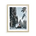 Plakat w ramie 40x50 - Górska Uroda Zimą: Dom w Śniegu - domek w górach, zima - rama drewno