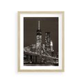 Plakat w ramie 30x40 - Magia miasta nocą - miasto, noc - rama drewno