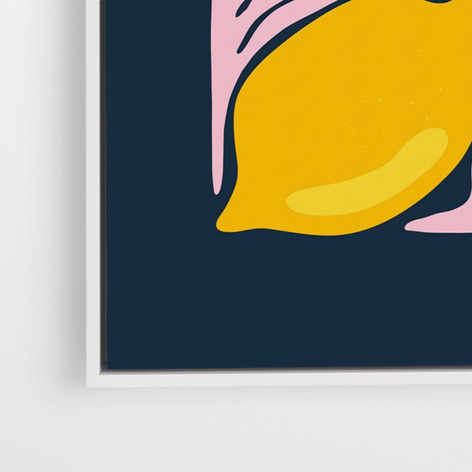 Obraz w ramie 70x100 - Kreatywne Rytmy - granatowe tło, nowoczesna kompozycja - rama biała