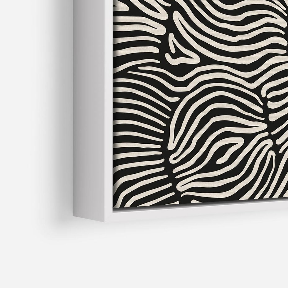 Obraz w ramie 50x50 - Harmonijne Kształty - abstrakcyjne ryciny, czarno biały - rama biała