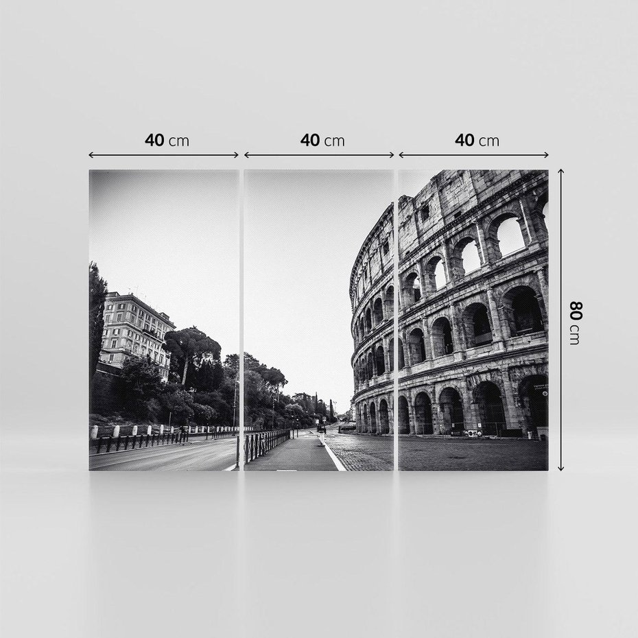 Obraz na płótnie 120x80 - Echa Historii - czarno biała fotografia, koloseum